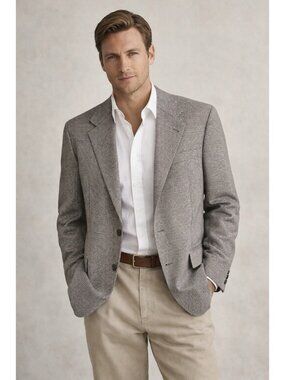 BAUMLER jacket blazer sport coat black 48L wool silk business casual luxury